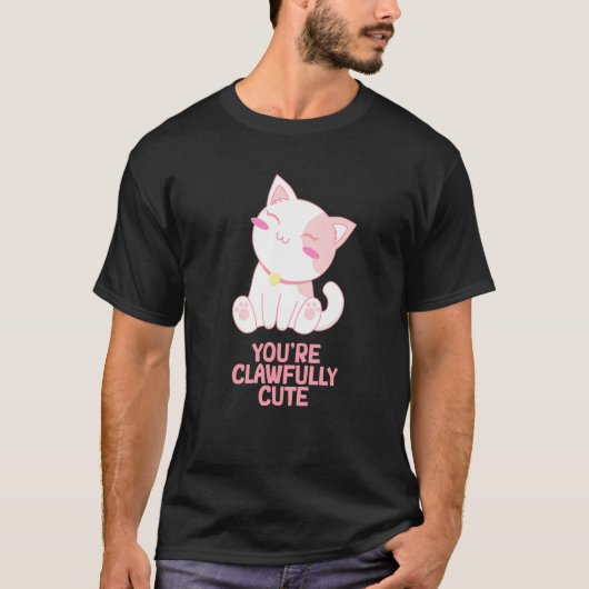 Jij bent een Klauwmooie Cute Kat Koppel Kitten T-shirt (Voorkant)