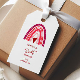 Jij bent een lieve vriend Valentijn Boho Regenboog Cadeaulabel