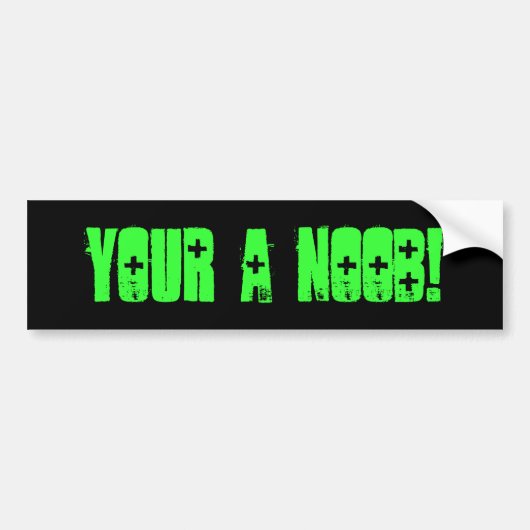 Jij bent een Noob! Bumpersticker (Voorkant)