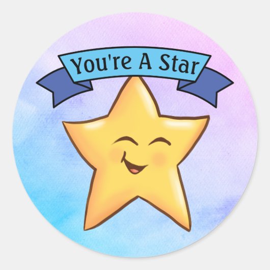Jij Bent Een Ster Ronde Sticker (Voorkant)