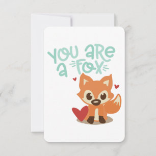 Jij Bent een Vos Schattig Dier Puns Ontwerp Fl Kaart