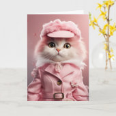 Jij bent Fabulous! Kat Wenskaart Kaart (Gele Bloem)