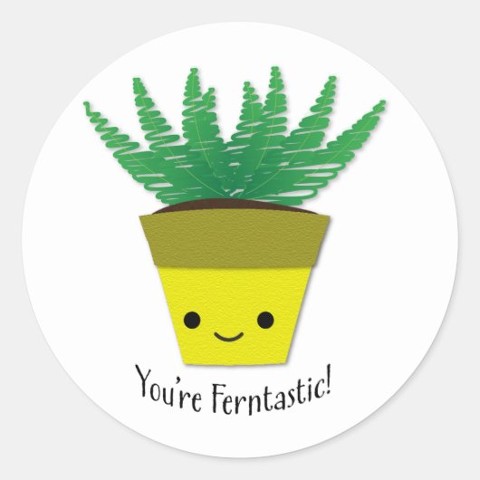 Jij bent Ferntastic Fern Ronde Sticker (Voorkant)