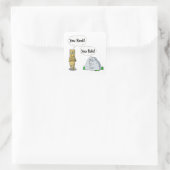 Jij bent gek, jij regel. vierkante sticker (Tas)