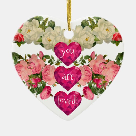 Jij Bent Geliefd Hartvormige Ornament (Voorkant)