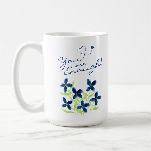 Jij bent genoeg! Waterverf voor positieve affirmat Koffiemok (Links)