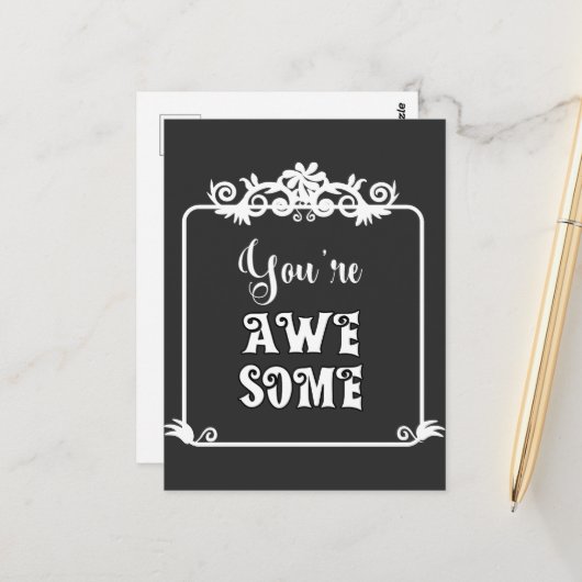 Jij bent geweldig bord ansichtkaart briefkaart (Voorkant / Achterkant in situ)