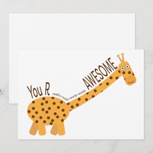 Jij bent geweldig, Illustratie van een leuke giraa Feestdagenkaart (Voorkant / Achterkant)