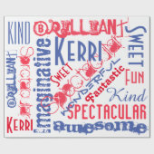 Jij bent Geweldig Persoonlijk Rood, Wit en Blauw Cadeaupapier (Vlak)