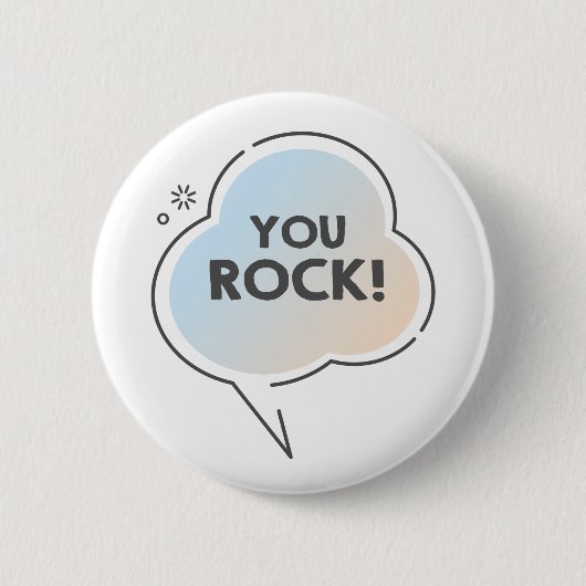 Jij bent geweldig tekst in chat wolk emoji ronde button 5,7 cm (Voorkant)