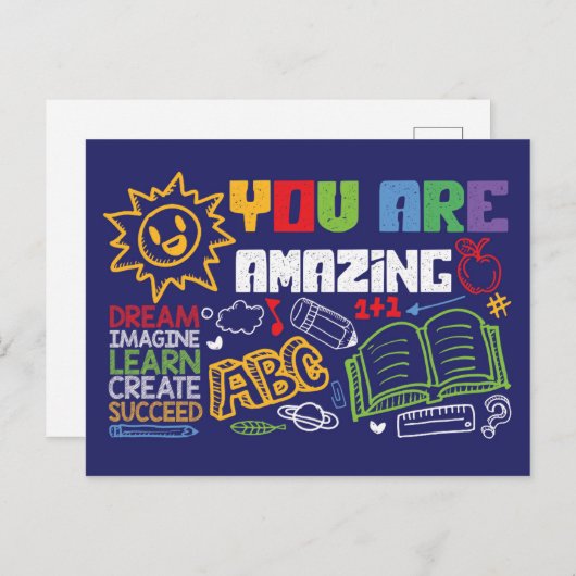 Jij bent geweldige ansichtkaarten - Motiverende ka Briefkaart (Voorkant / Achterkant)