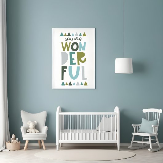 Jij Bent Geweldige Typografie Kinderen Poster