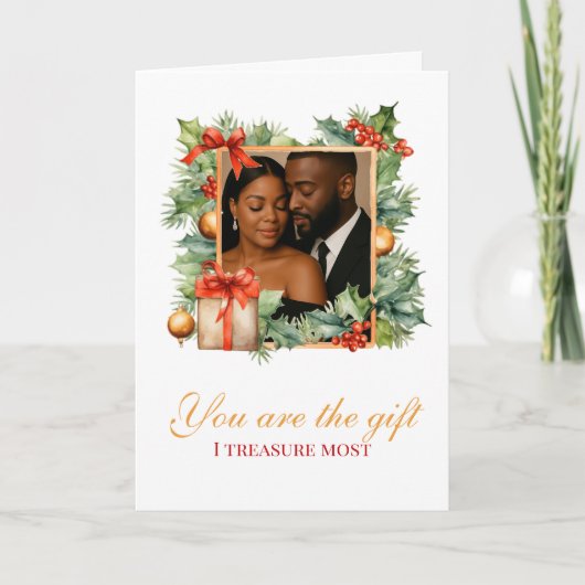 Jij bent het geschenk dat ik het meest koester Vro Feestdagen Kaart (Voorkant)