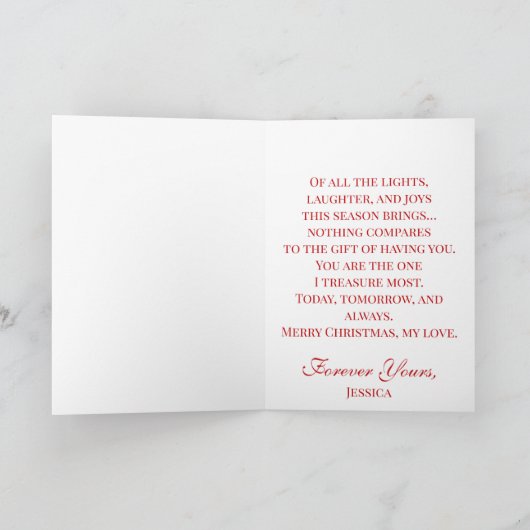 Jij bent het geschenk dat ik het meest koester Vro Feestdagen Kaart (Binnen)