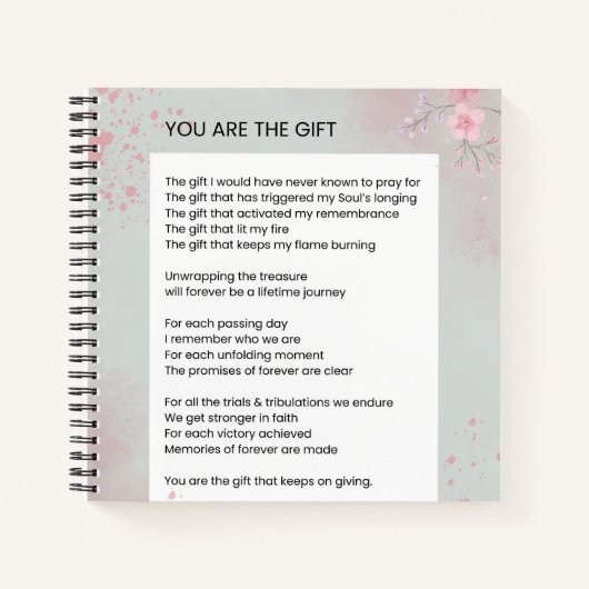 Jij bent het geschenk - Zelfliefde Inspirerend ged Notitieboek (Voorkant)