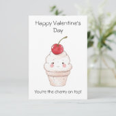 Jij bent het kersje op de taart! – Fijne Valentijn Kaart (Staand voorkant)
