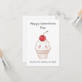 Jij bent het kersje op de taart! – Fijne Valentijn Kaart (Voorkant / Achterkant in situ)