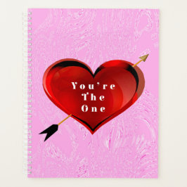 Jij bent het One Heart on Pink Ice Spiral Notitieb Planner