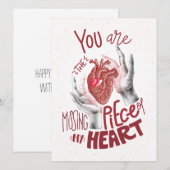 Jij bent het ontbrekende stuk van mijn hart feestdagenkaart (Voorkant / Achterkant)