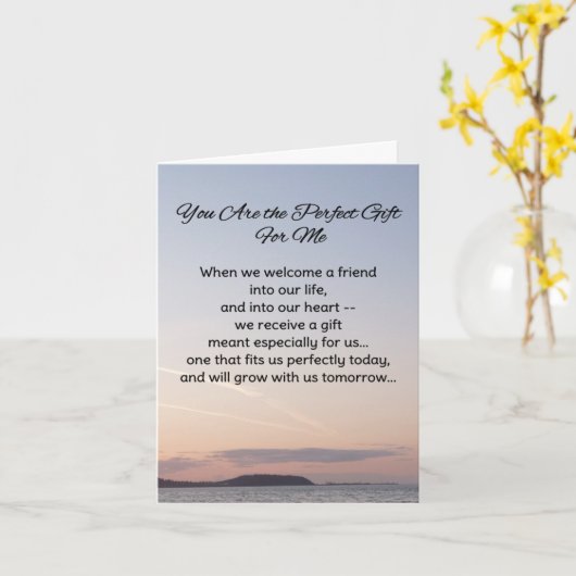 Jij bent het perfecte cadeau voor mij: vriendschap kaart (Gele Bloem)