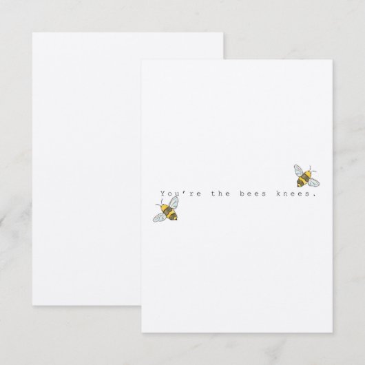 Jij bent het wenskaart van de bijenknieën bedankkaart (Voorkant / Achterkant)