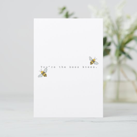 Jij bent het wenskaart van de bijenknieën bedankkaart (Staand voorkant)