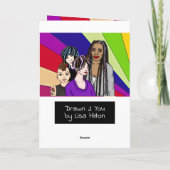 Jij bent | Inspirerend unieke handgetekende kunst Kaart (Achterkant)