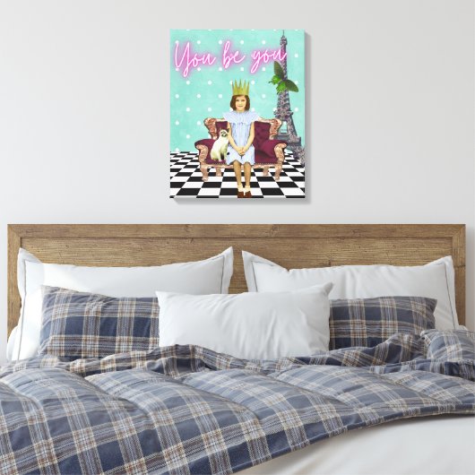 Jij bent je machtiger om meisjes Pop kunst te make Canvas Afdruk (Insitu (Slaapkamer))