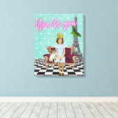 Jij bent je machtiger om meisjes Pop kunst te make Canvas Afdruk (Insitu (Houten vloer))