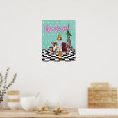 Jij bent je machtiger om meisjes Pop kunst te make Poster (Keuken)