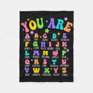 Jij Bent Letters Alfabet Leer Abcs Inspiratie Te Fleece Deken