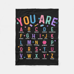 Jij Bent Letters Alfabet Leer Abcs Inspiratie Te Fleece Deken