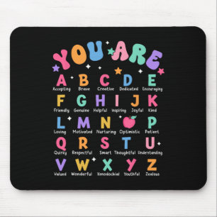 Jij Bent Letters Alfabet Leer Abcs Inspiratie Te Muismat