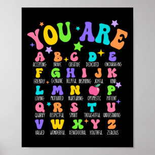 Jij Bent Letters Alfabet Leer Abcs Inspiratie Te Poster