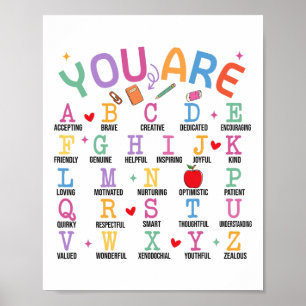 Jij Bent Letters Alfabet Leer Abcs Inspiratie Te Poster