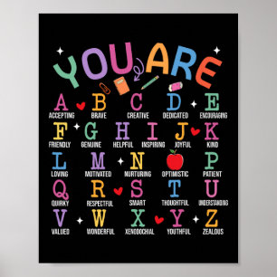 Jij Bent Letters Alfabet Leer Abcs Inspiratie Te Poster