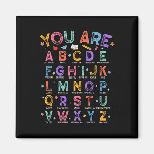 Jij Bent Letters Alfabet Leer Abc's Jongen Meisje  Magneet