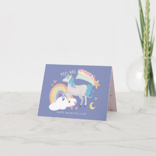 Jij Bent Magische Eenhoorn en Regenboog Valentijn Kaart