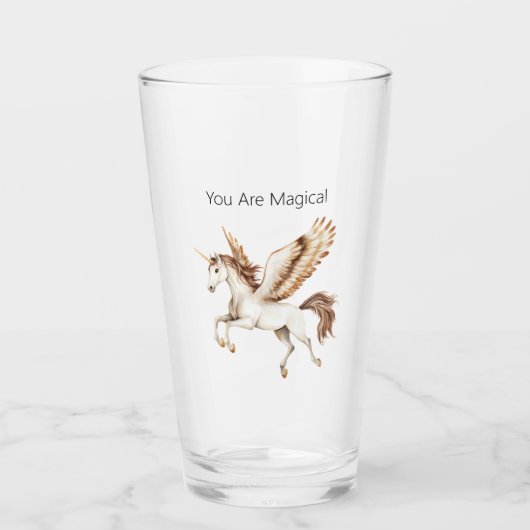 Jij Bent Magische Pegasus Eenhoorn Glas (Voorkant)