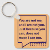 'Jij bent mij niet' dacht gedicht citaat keyring Sleutelhanger (Voorkant)