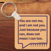 'Jij bent mij niet' dacht gedicht citaat keyring Sleutelhanger (Voorkant)