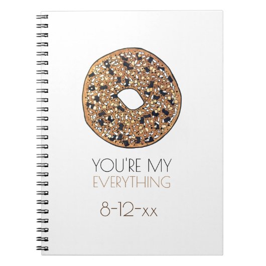 Jij bent mijn alles-bagel foodie-huwelijksgunst notitieboek (Voorkant)