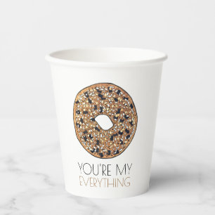 Jij bent mijn alles-bagel ontbijt voedsel liefde papieren bekers