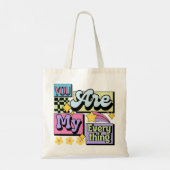 Jij bent mijn alles – Pastel 90s Typografie Tote Bag (Achterkant)