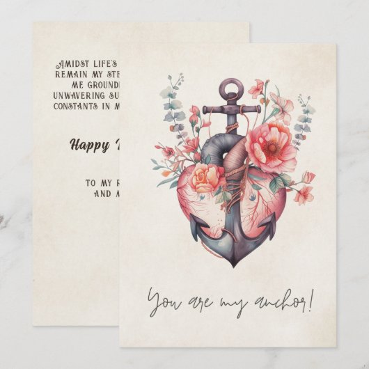 Jij bent mijn anker Happy Valentijns Feestdagenkaart (Voorkant / Achterkant)