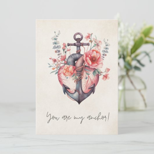 Jij bent mijn anker Happy Valentijns Feestdagenkaart (Staand voorkant)