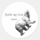 Jij bent mijn beer xoxo ronde sticker (Voorkant)