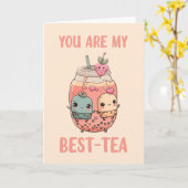 Jij bent mijn best-tea kawaii boba bubble tea vrie kaart (Gele Bloem)