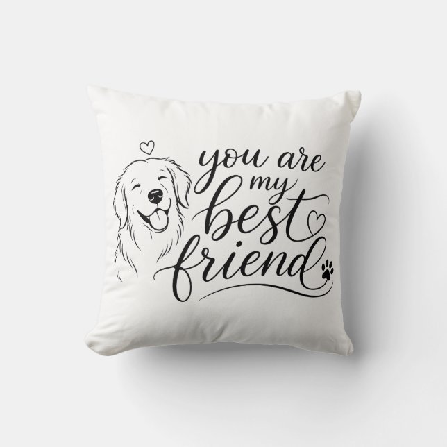 Jij Bent Mijn Beste Vriend Hond Design Kussen (Voorkant)