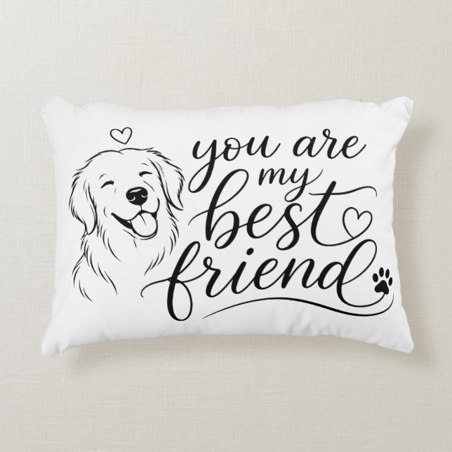 Jij Bent Mijn Beste Vriend Hond Ontwerp Accent Kussen (Voorkant)